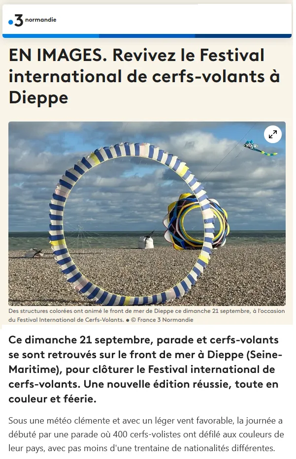 Article France 3 Normandie — Dieppe - septembre 2025